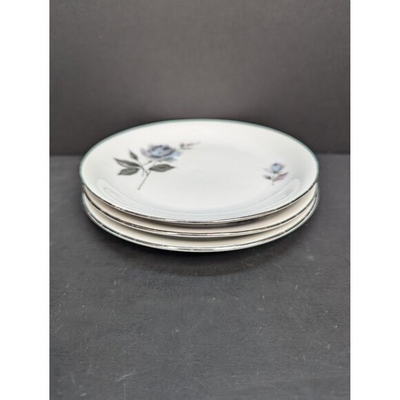 Winterling Bavaria Germany Porcelain Black Rose Pattern Dessert Plate Set of 3 - Picture 8 of 9